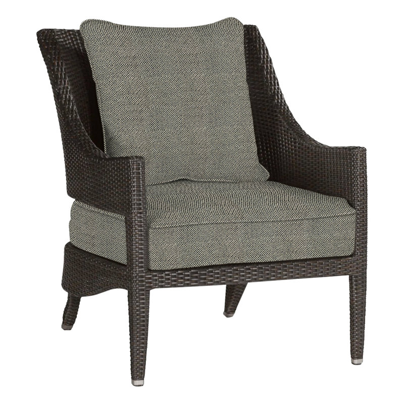 Athena Patio Lounge Chair with Cushions, Black Walnut, Intermix Bark, Welt