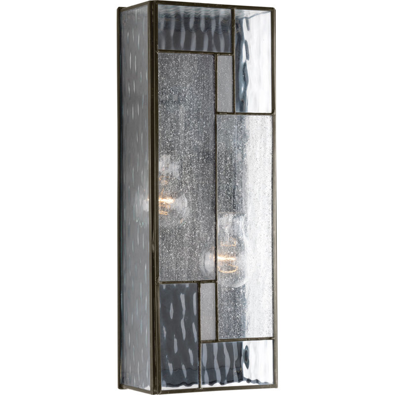 Luminaire pour cloison d'extérieur en verre coloré à 2 ampoules Cadmore Architectural Bronze