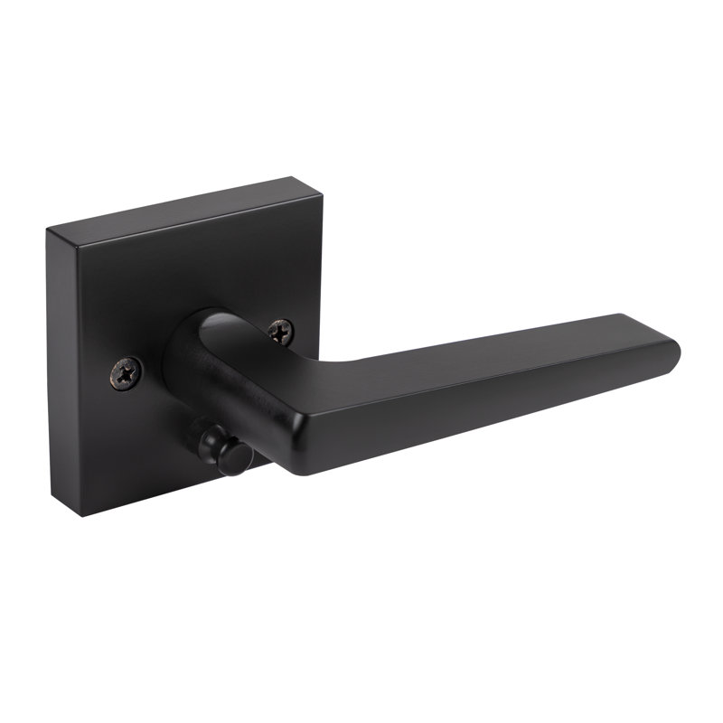 Levier d'intimité avec rosette carrée Livia, Noir mat