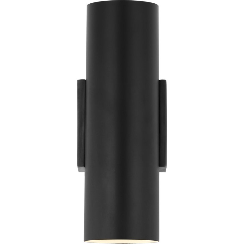 AERIN Nella Small Cylinder Sconce, Matte Black, Matte Black, 11" H x 4.25" W x 4.25" D