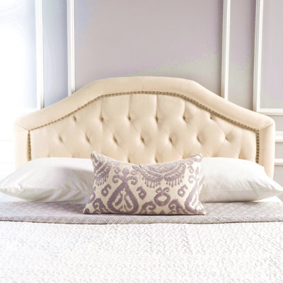 Tête de lit tapissier capitonnée de taille grand, tête de lit en bois massif avec pieds en métal durables, tête de lit grand à hauteur réglable avec garniture cloutée dans la chambre à coucher