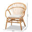 Chaise de salle à manger moderne moderne bohémien en rotin brun naturel