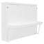 Grand lit escamotable mural avec rangement, armoire-lit pliable avec coiffeuse, miroir central et 2 tiroirs latéraux, blanc-291718239