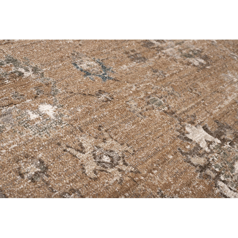 Haven Power Loomed Polyester Indoor Rug, 2'3x7'6, Brown