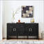 Buffet Mid-Century à cannelures géométriques avec tablettes réglables