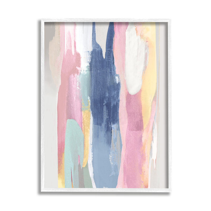 Pastel Tones - Peinture sur toile, Giclée encadrée blanc bord de mer, H 14 po x l 11 po x P 1,5 po