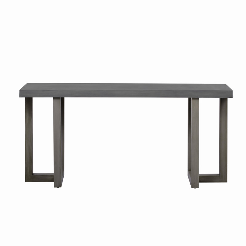U_STYLE Console avec pieds en pin massif, Gris foncé / Gris pâle