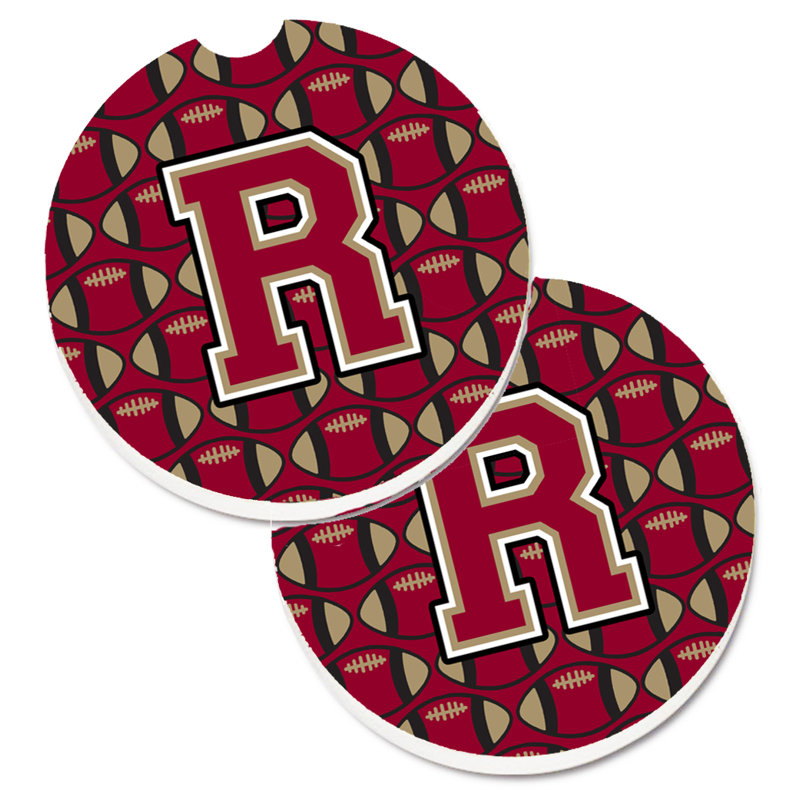 Sous-verre de football, R, Grenat / or