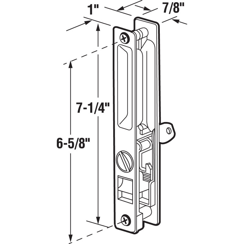 Keyed Sliding Door Flush Latch Handle Set, 6-5/8 in., Diecast Construction (Single Pack)