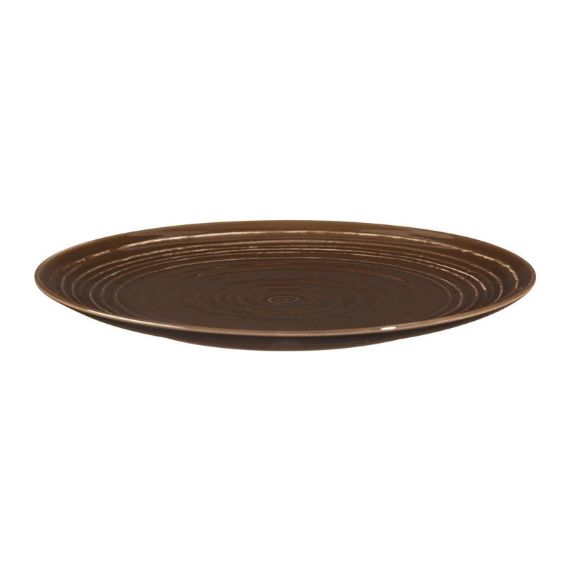Tiva Porcelain Dinner Plate, Brown