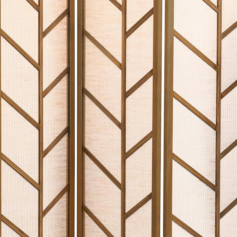 Paravent moderne en noyer et jute