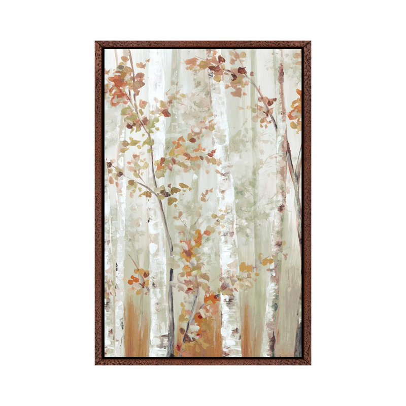 Birch Wood I by Eva Watts - Painting on Canvas, 101.6cm H x 66.04cm W x 3.81cm D, Classic Brown Wood Framed