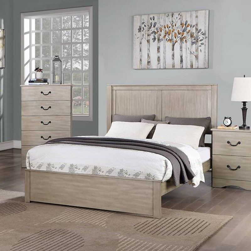 Rustic Style Bed 1pc Two Panel Headboard, California King