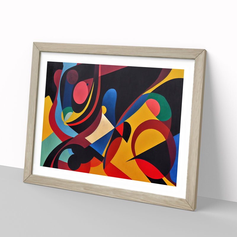 Divine Abstract - Single Picture Frame Painting, 34cm H x 46cm W x 2cm D, Oak