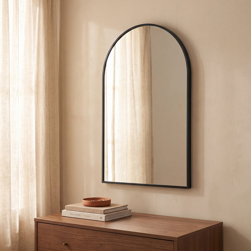 Miroir mural arqué en aluminium, 20''×30'', Noir