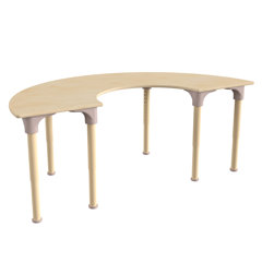 60x66 Blue Horseshoe-Shaped Table