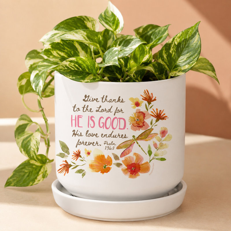 Pot à fleurs «Donner grâce au dieu»