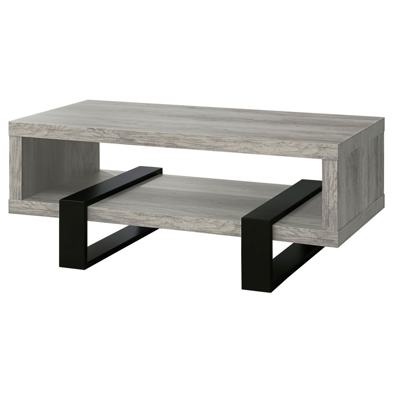 Table basse avec tablette Garven, Duplicata gris clair