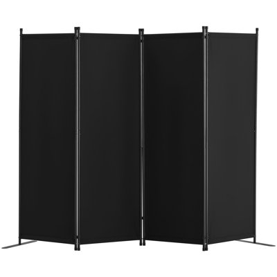 8867.5inch 4 - Panel Folding Partition, Black, Freestanding, Privacy Protection, Waterproof, And Stable Fabric Partition 8867.5inch, For Bedroom, Dining Room, Sun Blocking,