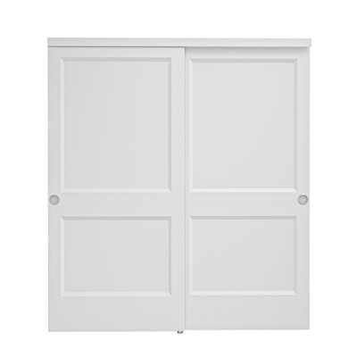 80" Height 2 Panel Classic Style Interior Sliding Closet Door Hollow Core Hardware kit Handles Including