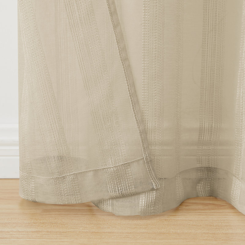 Sheer Curtain Panel Pair, Taupe