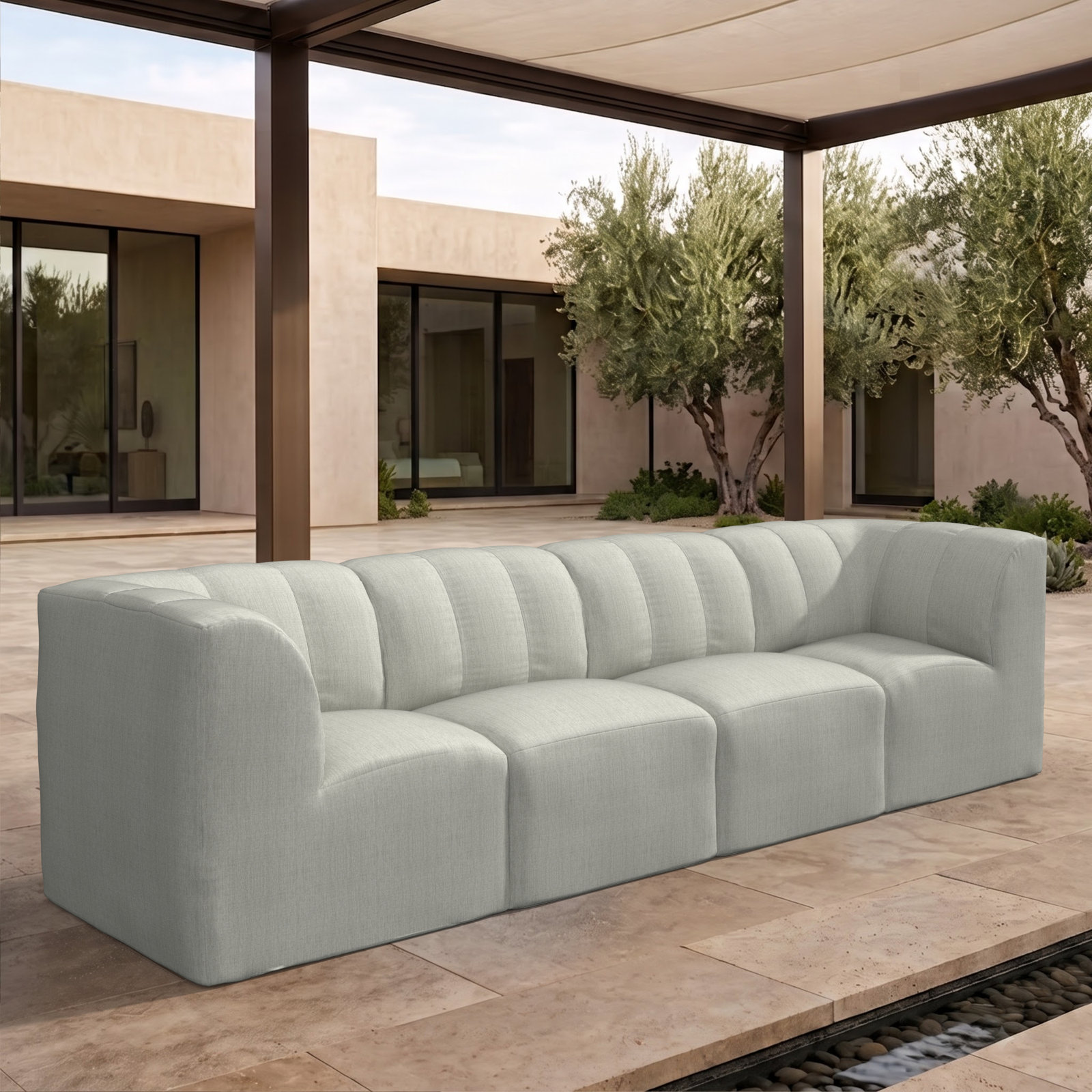 Praia 4-Person Sunbrella® Patio Seating Group, Canvas Granite Sunbrella® Canvas
