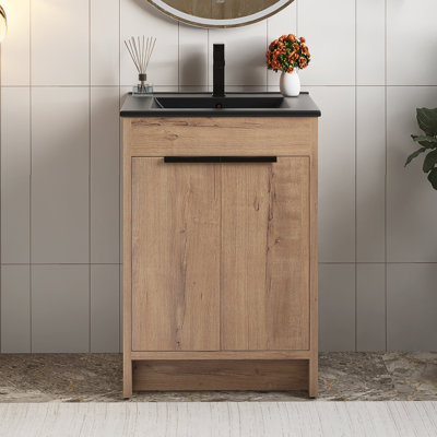 Meuble-lavabo autoportant 24 po avec lavabo en céramique 24 po