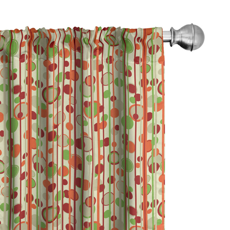 Geometric Semi-Sheer Rod Pocket Curtain Panels, 28" W x 63" L