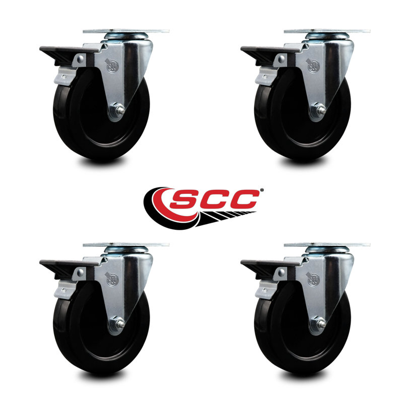 Hard Rubber Caster with Posi Brake