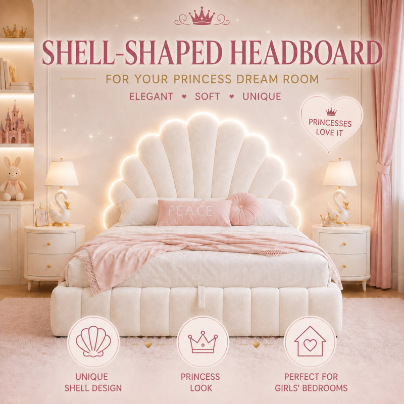 Upholstered Single (3') Bed Frame, Beige