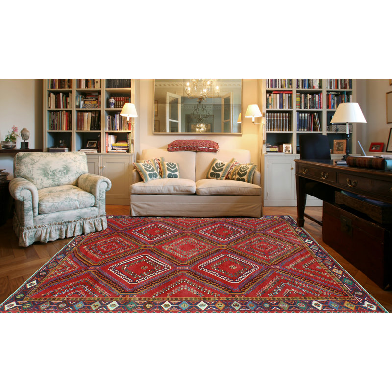 Khylar Distressed Kashan Red Rug