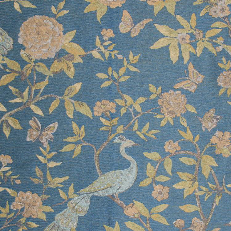 Tissu oiseau de pivoine Prive, Bleu lazuli