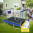 8×12 FT Rectangular Outdoor Trampoline Backyard Trampoline with Safety Enclosure Net