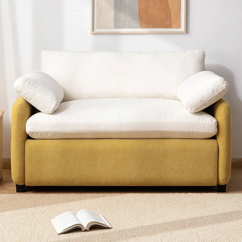 Fauteuil surdimensionné en chenille Cloud Comfort, Crème, jaune