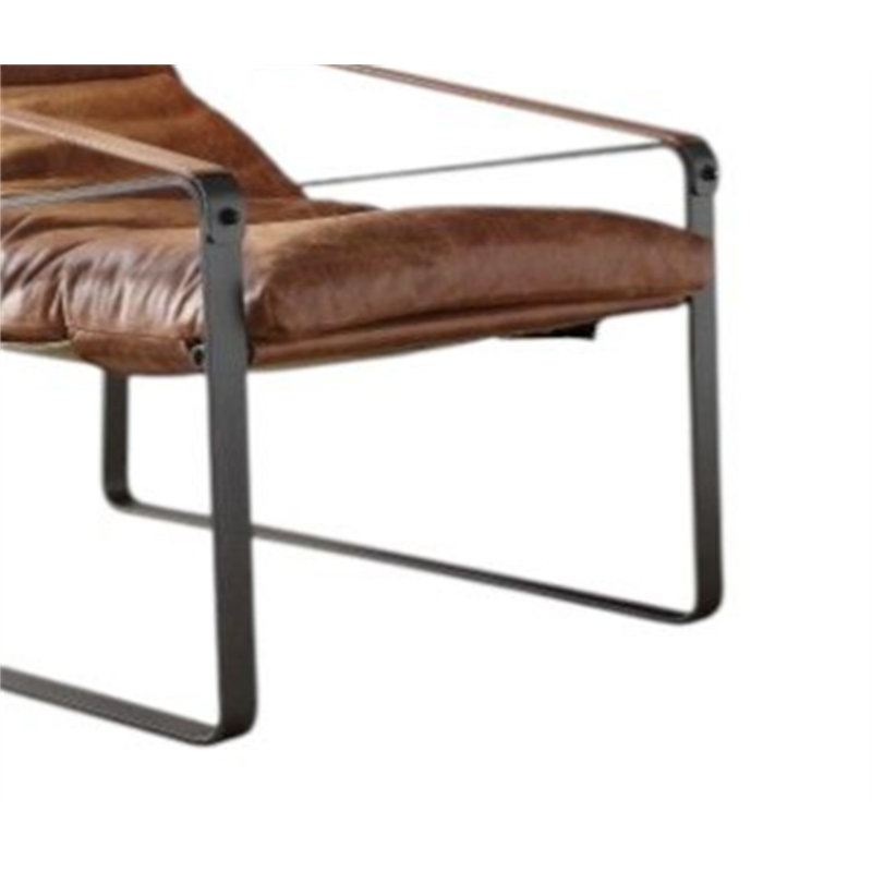 Fauteuil d'appoint en cuir fleur Quoba