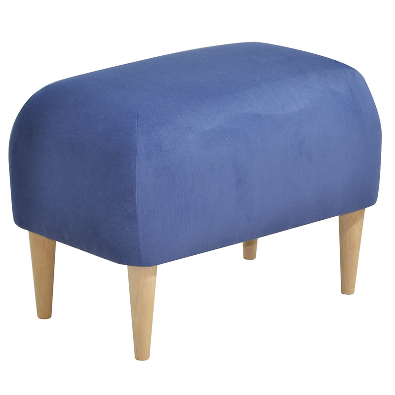 Jupi 60cm Wide Rectangle Footstool Ottoman, Blue