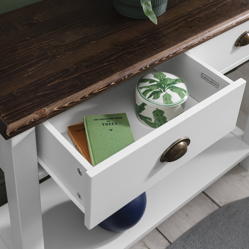Hendrickson 97cm Solid Wood Console Table, White