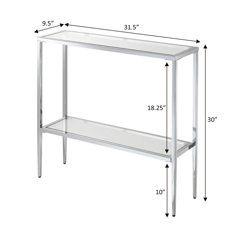 Table de hall d'entrée en verre avec tablette 31,5 po Bukhari