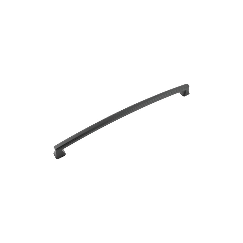 Bridges Collection Handle Pull - 12" Center to Center Cabinet Pull Matte Black - Transitional, Deco Hardware for Drawers & Cabinets