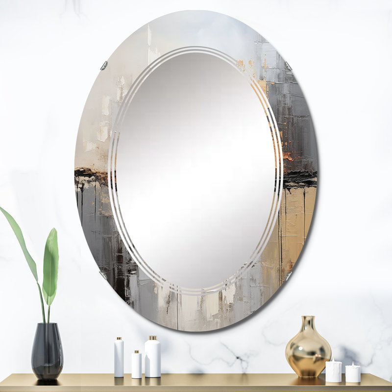 Highdell - Miroir mural moderne ovale, 36 po x 24 po