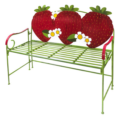 Banc d'extérieur en aluminium fraise