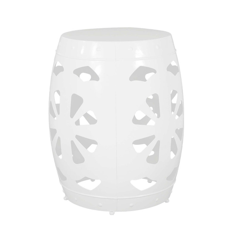 Metal End Table -Large, White