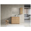 Meuble-lavabo autoportant de 40 po avec lavabo en céramique et deux tiroirs à fermeture en douceur, finition imitation chêne-129891690