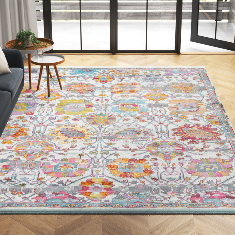 Haefner Floral Indoor Rug, Rectangle 9' x 12'