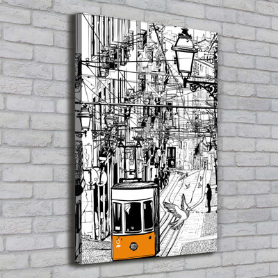 Tram In Lisbon - Wrapped Canvas Print