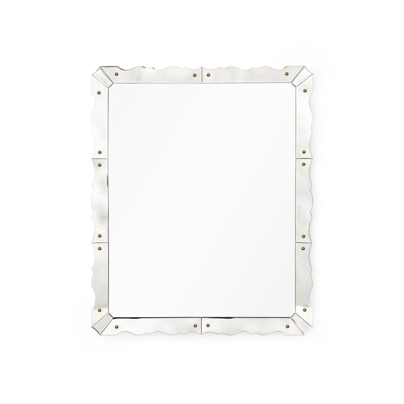Caroline Scalloped Beveled Wall Mirror, 39" x 32"
