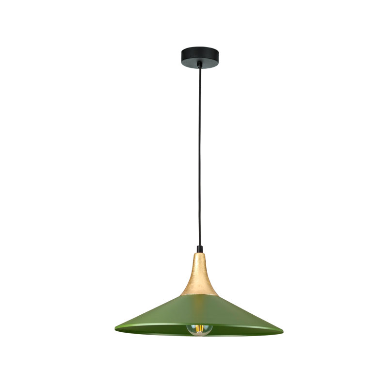1 - Light Matte Black Dome Pendant, Gold/Khaki