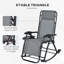 Chaises berçantes inclinables 2 pièces avec suspension à l'élastique et porte-gobelets 2 pièces pour un confort ultime en plein air