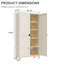 Armoire de rangement 71 po en métal avec 2 portes galbées et rangement réglable-1307008728