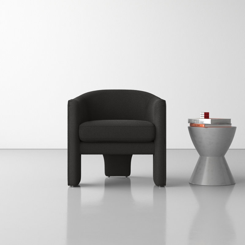 Upland Upholstered Armchair, Black Boucle